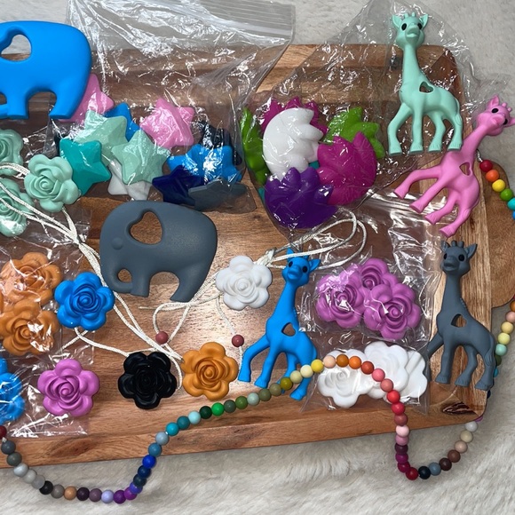 Silicone Teethers Teething Beads Pacifier Clips DIY Teething Jewelry - Picture 6 of 17